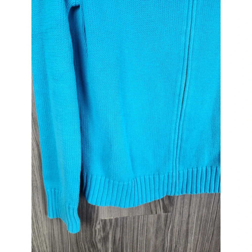 Vintage Ralph Lauren Blue Gold Zippered Knit Military Sweater Size M - Picture 4 of 5
